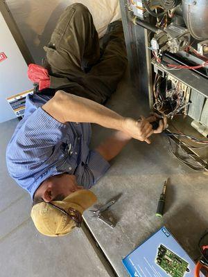 Capable repair team. (Senior technician, Dan Nevin)