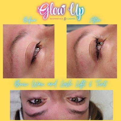 Brow wax and Lash lift & tint