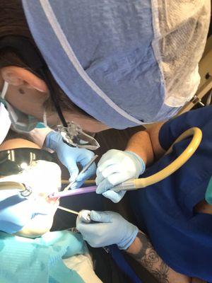 Have you ever been comfy enough to selfie with a dentist drilling and an assistant all in your grill at the same time?? I have