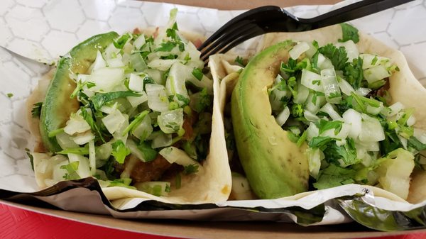 Carnitas street tacos w/ flour tortillas