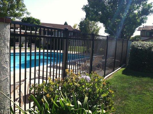 Aluminum pool fence for a community in Placentia, CA.