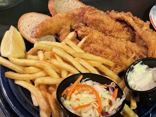 Breaded Perch Dinner with fries