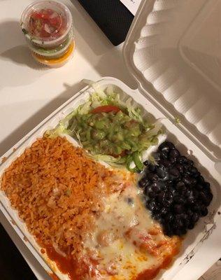 Chicken enchilada plate , the best!