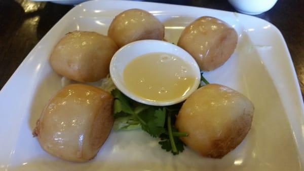 Fried bun with condensed milk