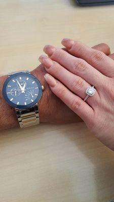 Gorgeous engagement ring and Bulova watch! Thank you!