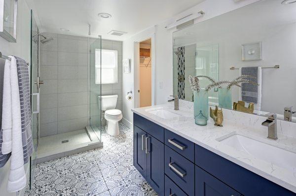 Master Bathroom-Construction, New Design, Vanity, Walk-in shower, Glassdoor