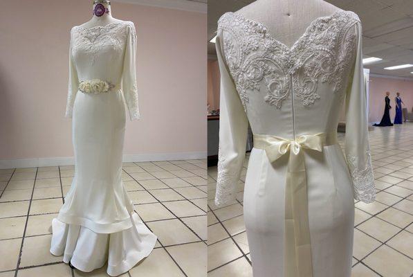 Very conservative ivory wedding dress