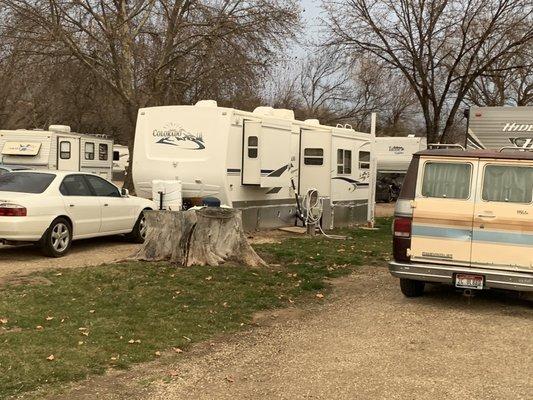 RV Park or low income trailer park? Half the rigs at the park can't move without someone other than the owner moving them...