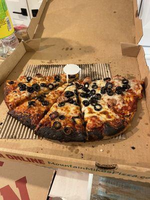 Burnt pizza