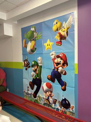 Mario-themed party room