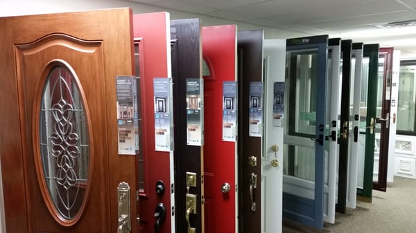 Provia Entry Doors displayed in our showroom