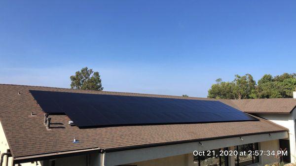 12kW Solar Panel install over composite shingle roof.