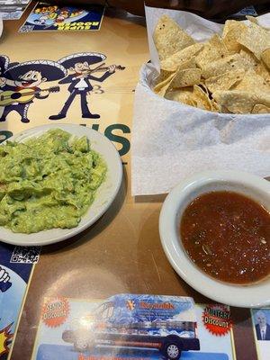 Guacamole with Salsa and Chips