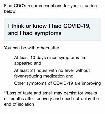 Link to SSWH's CDC requirements