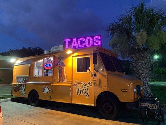 Taco King truck in the Mayo Food Mart parking lot next to McDonalds.  Closed Mondays the sign says.