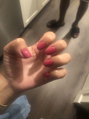 Acrylic nails with gel color