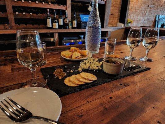 White flight and asher blue charcuterie board.