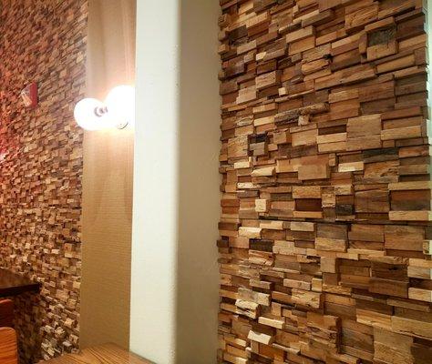 Loving the wooden chip walls !!