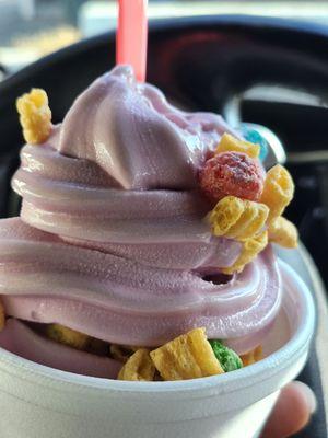 Pomegranate Hibiscus Frozen Yogurt with Captain Crunch Cereal