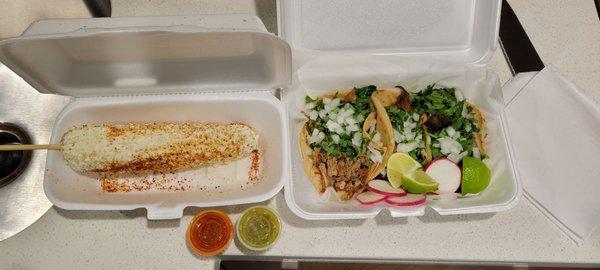 Tacos and Elote