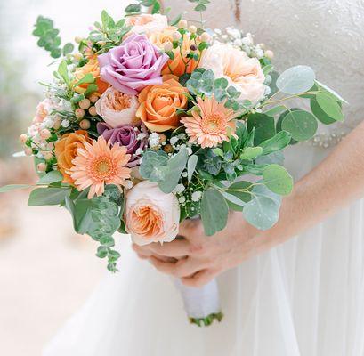 Wedding bouquet flowers from April's.