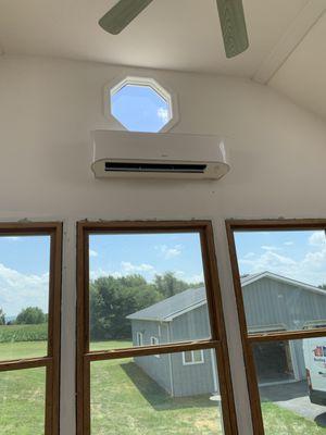 Mini-Split installed Heat Pump to make a sunroom comfortable for all seasons