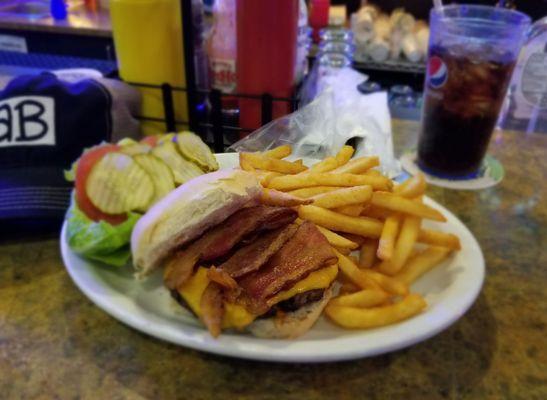 Burger and fries