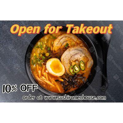 Spicy Tonkotsu Ramen, We are open for takeout orders