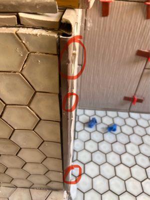 The tile is not flush to the schluter strips