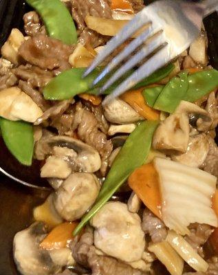 Pork and Mushrooms. Very good.