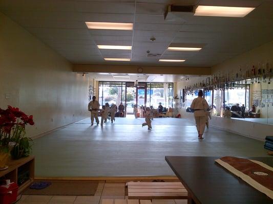 View of studio from homework tables & benches.