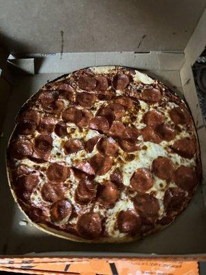 Thin crust pepperoni