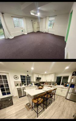 Before and after kitchen remodel