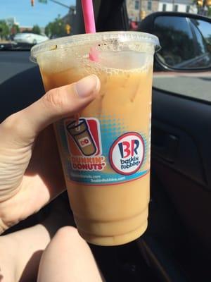 Medium iced coffee with milk!