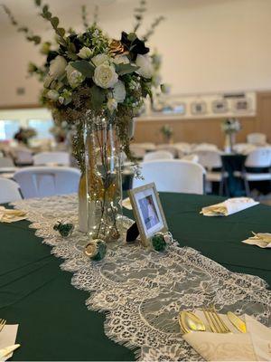 Table decorated for a wedding