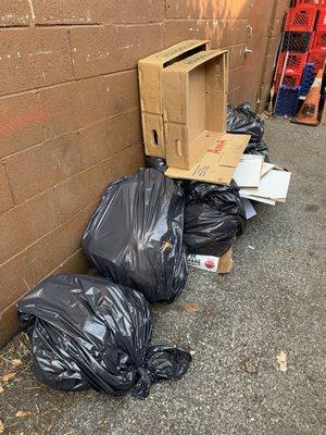 Overflow of trash because they cancel our pick up regularly.