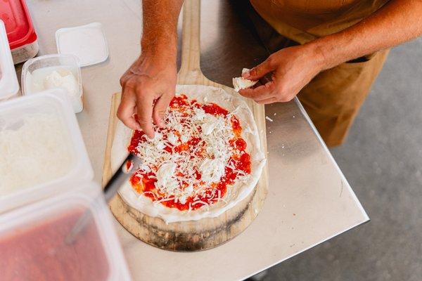 handmade pizzas with locally sourced ingredients