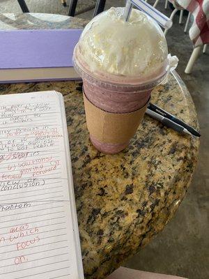 The my chemical romance drink and my study notes!