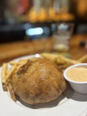 The Bomb burger at Tampa Bay Brewing