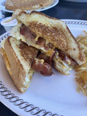 Bacon, egg and cheese on Texas toast