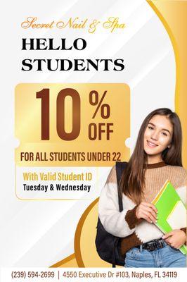 ‍STUDENT DISCOUNT