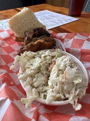 Pulled Pork Sandwich and Coleslaw