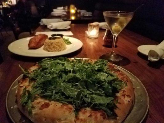 pizza and martini