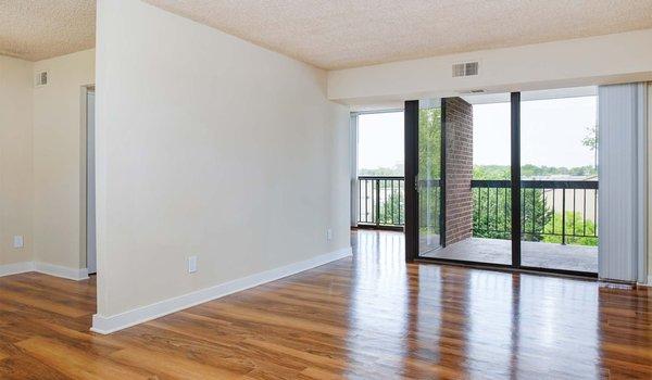 Open living area with private balcony access