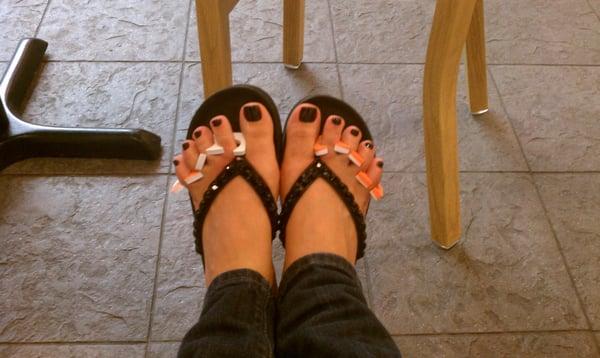 Pedicure chipped in less than a week...