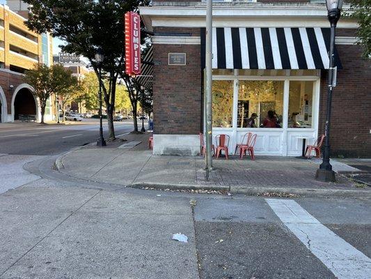 Corner ice cream shop