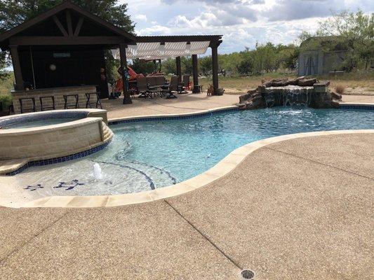 Pool, pergola, and outdoor kitchen (tractor not included)