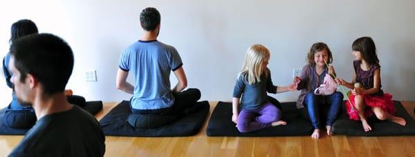 Children in the meditation hall.