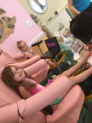 Princess chairs with DVD players!