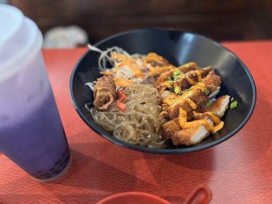 This is the katsu bop. Another large bowl meal at K-Bop's lunch prices.